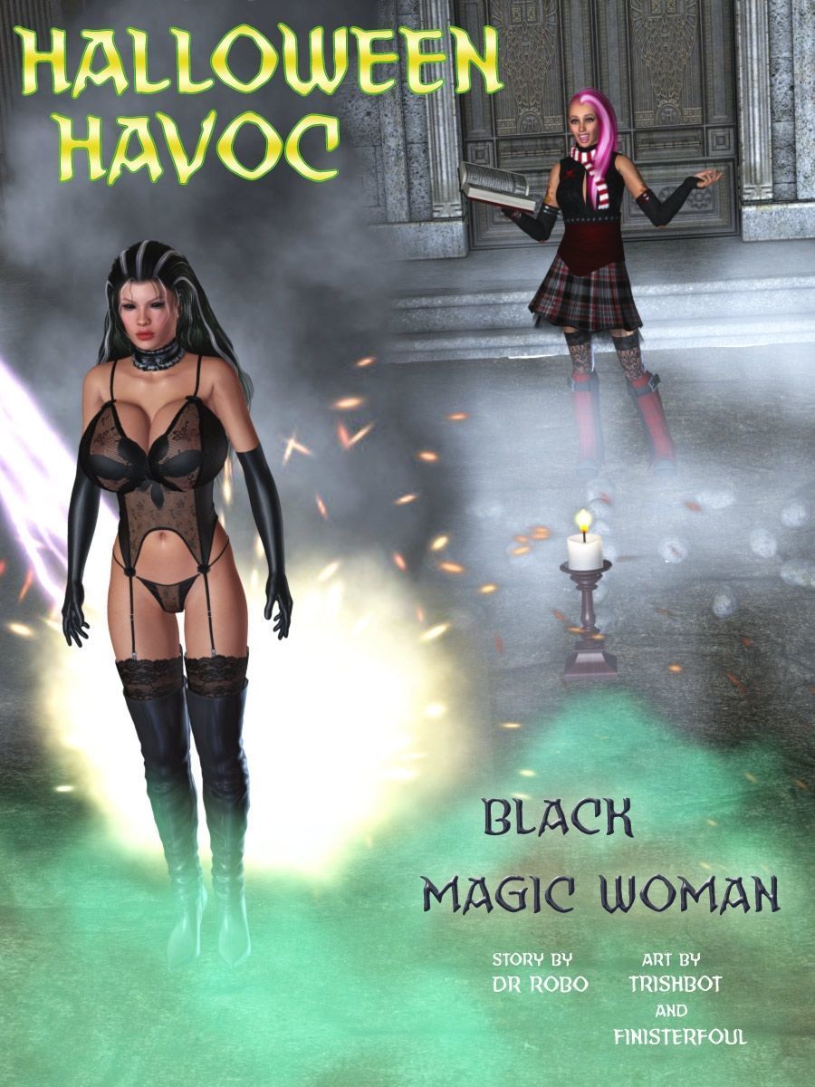 [dr. robo / trishbot / finister foul] halloween havoc: zwart Magic Vrouw