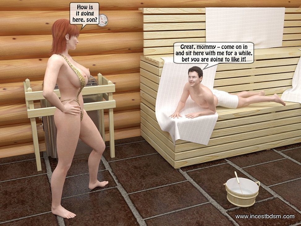 Mama und Sohn sauna
