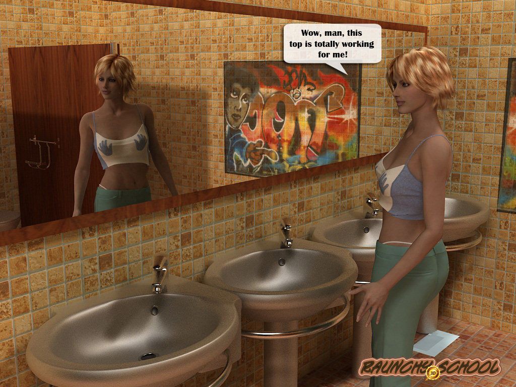 [raunchy school] 女の子 獲れ を使用 a 巨大 性別 玩具 に の 浴室
