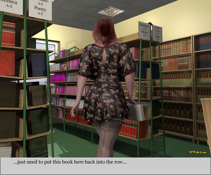 3darlings modelo Nadia en el biblioteca