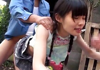 Tiny japanese hos face sprayed - 8 min