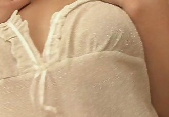 Busty woman in lingerie teasing and toying - 8 min