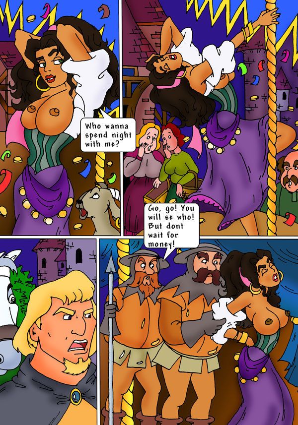 Esmeralda แล้ว frollo (the hunchback ของ Notre dame)