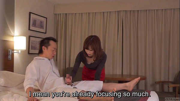 Subtitled CFNM Japanese hotel milf massage leads to handjob HD
