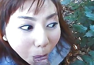 Really wild outdoor Japanese teen blowjob! 11 min