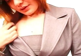 Sexy office lady Anna Yumisaki masturbating - 5 min