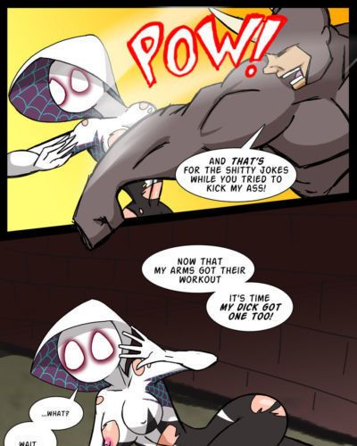 De neushoorn vs. spider Gwen