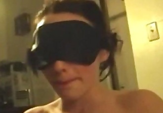 Real wife giving head while blindfolded
