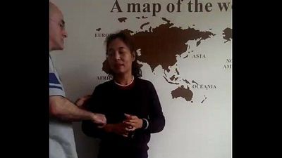 Amerikan Adam ve onun Çin karısı ve bir Çin çocuk Üç satır Shenzhen 3 min