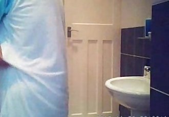 Hidden cam in bath room finally caught my cute mom nude !! - 1 min 9 sec