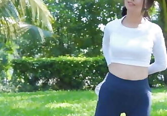 Sporty Girl Kylie_NG Naked Running at Public Park and Fingering at Home