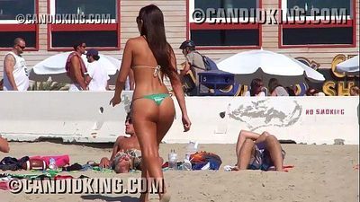 Perfect Latina caught at the beach in a thong bikini! - 1 min 39 sec HD