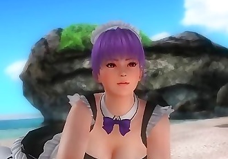 Dead or alive 5 Ayane sexy teen maid in miniskirt upskirt panty flashing !