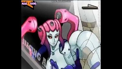Roboter Mädchen Mit rosa hair. 1 min 43 sec