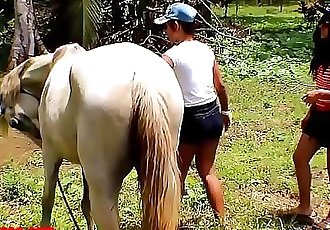 Real amateur teens heather deep and girlfriend LOVE HORSE COCK 11 min