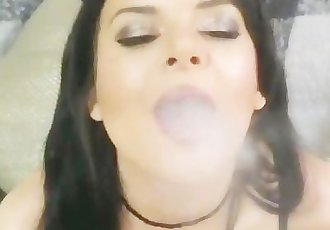 Teen smoking blowjob and face fuck swallow