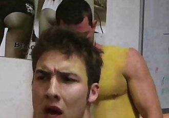 College teen cum while he gets assfucked