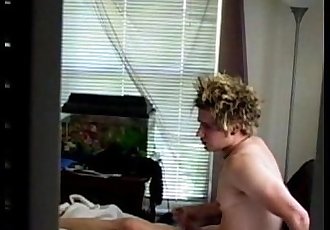 Sexy twink caught masturbating on hidden cam