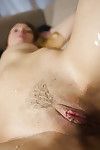 Petite first timer licks a fat cock and takes selfies of cumshot on pussy - part 2