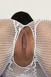 Exotic European babe Ria shows her cunt through open crotch pantyhose