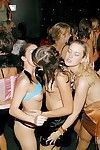 Drunk females make out with each other before all out orgy sex