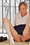 Delicious blonde schoolgirl likes spreading her twat and ramming it - part 2