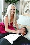 Busty blonde Nikki Benz joins newly married couple in hot orgy