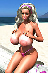 Nude sexy D praia loira com grande Peitos - parte 337