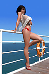 Big breasted 3d brunette shows her sexy body on the pier - part 11