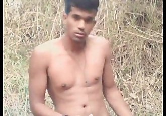 Hot Young Indian boy Dileep desi cumming in forest