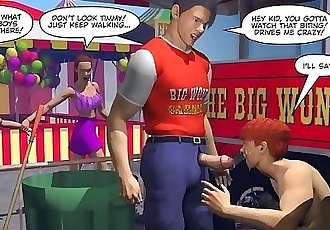 Charlie 在 的 carnival: 3d 同性恋 卡通 动画 无尽的 漫画
