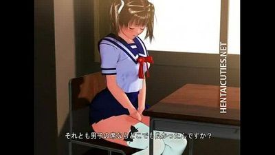 tímido 3d Anime estudante mostrar mamas 5 min