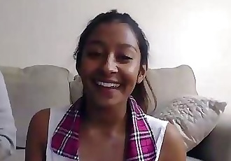 WMAF -Mindblowing Desi Indian teen sucks her White boyfriends cock on cam.