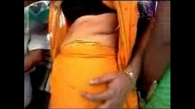 feeling her soft huge ass wrapped in saree during village function - 1 min 31 sec